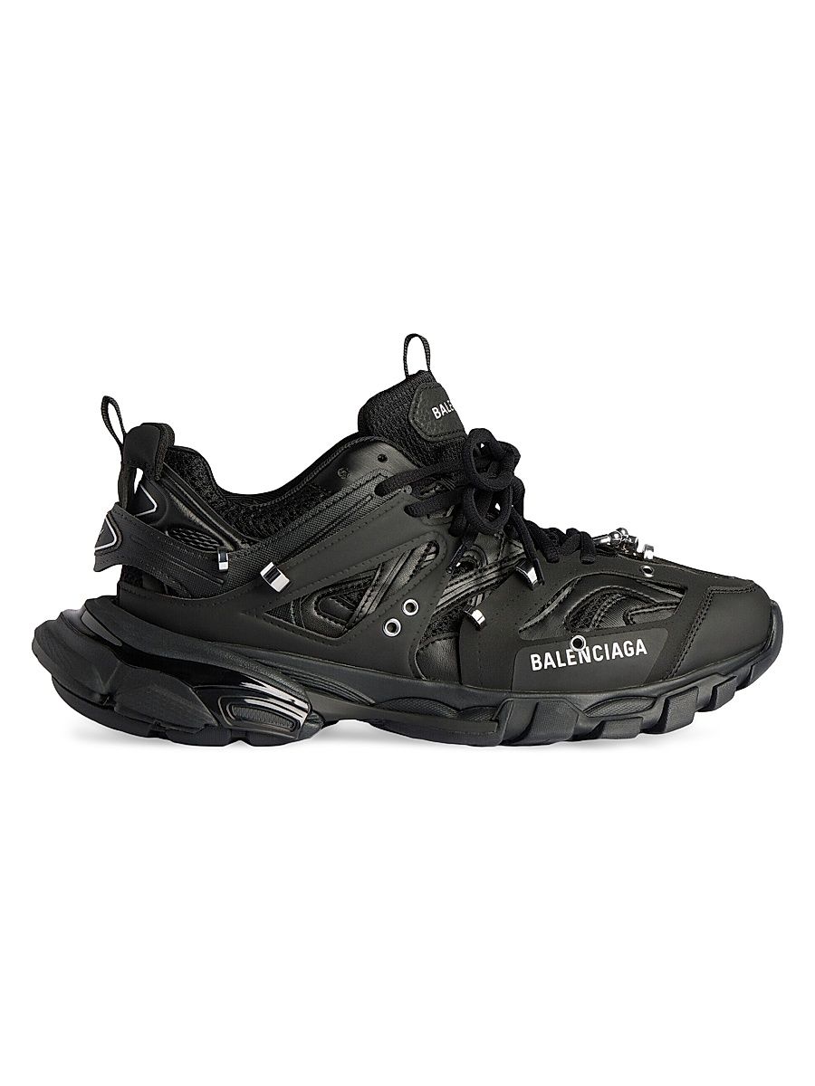 Men's Track Piercing Sneakers - Black - Size 7