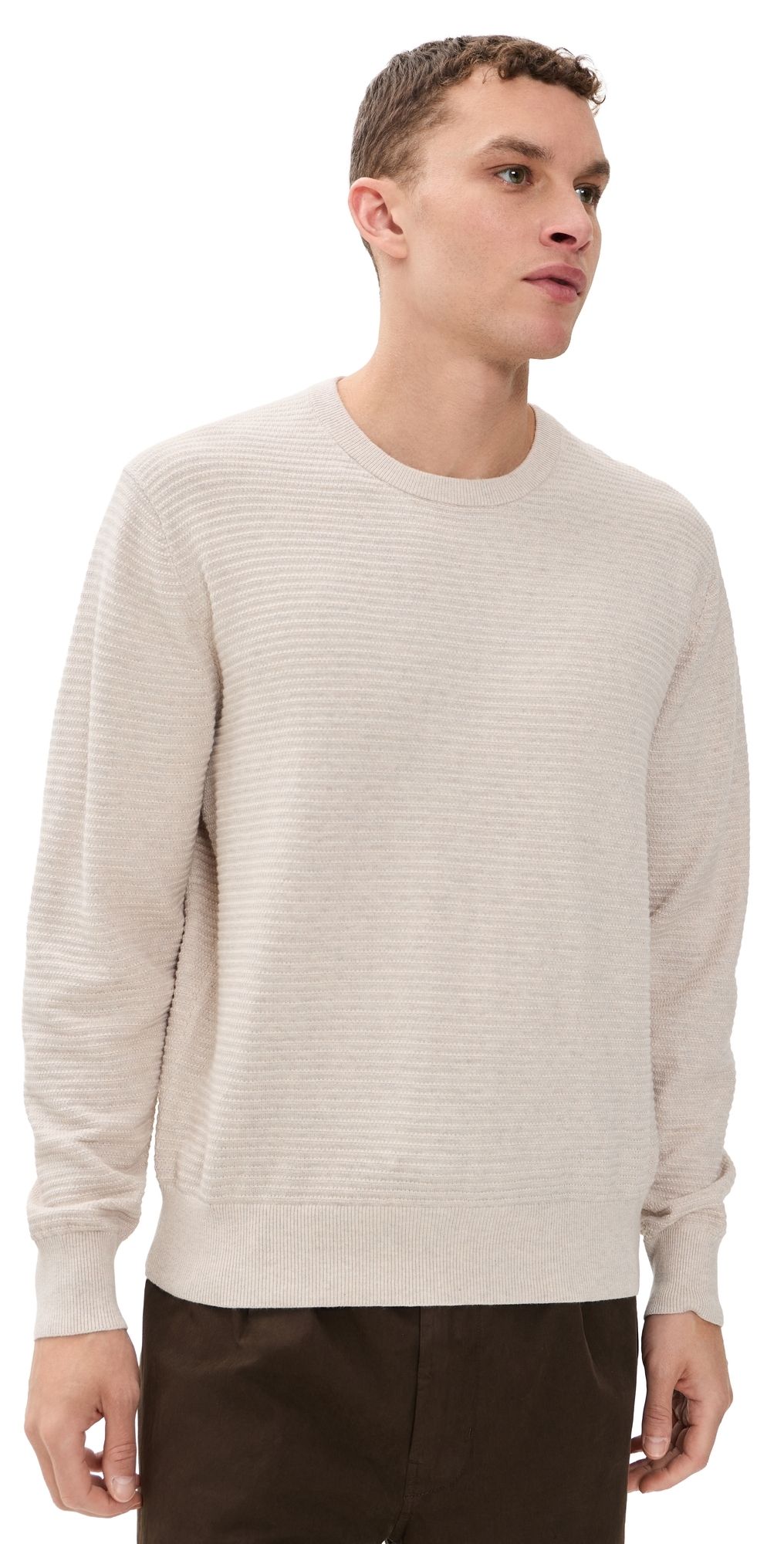 Madewell Core Cotton Long Sleeve Crew Heather Stone S