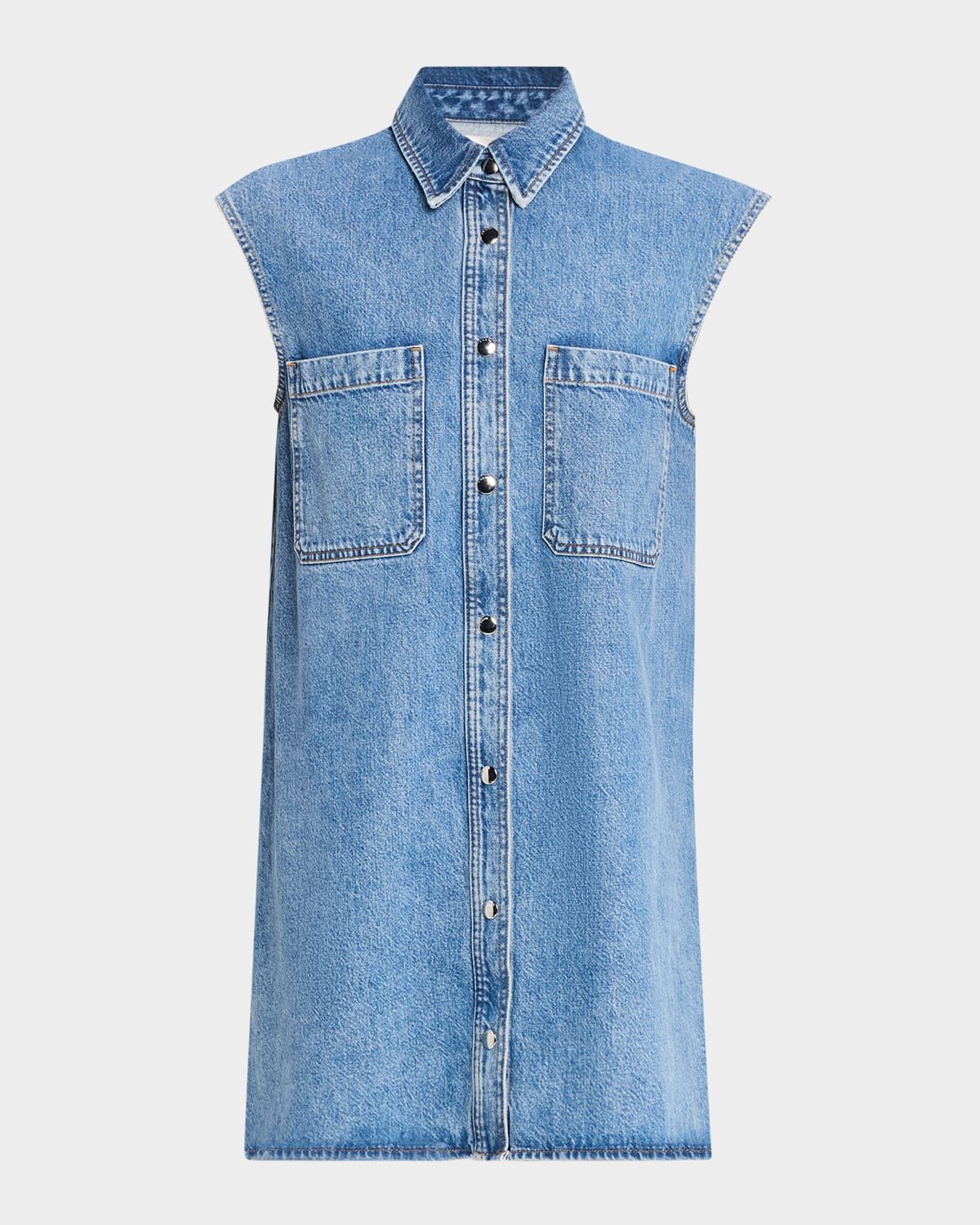 The Sleeveless Denim Shirtdress