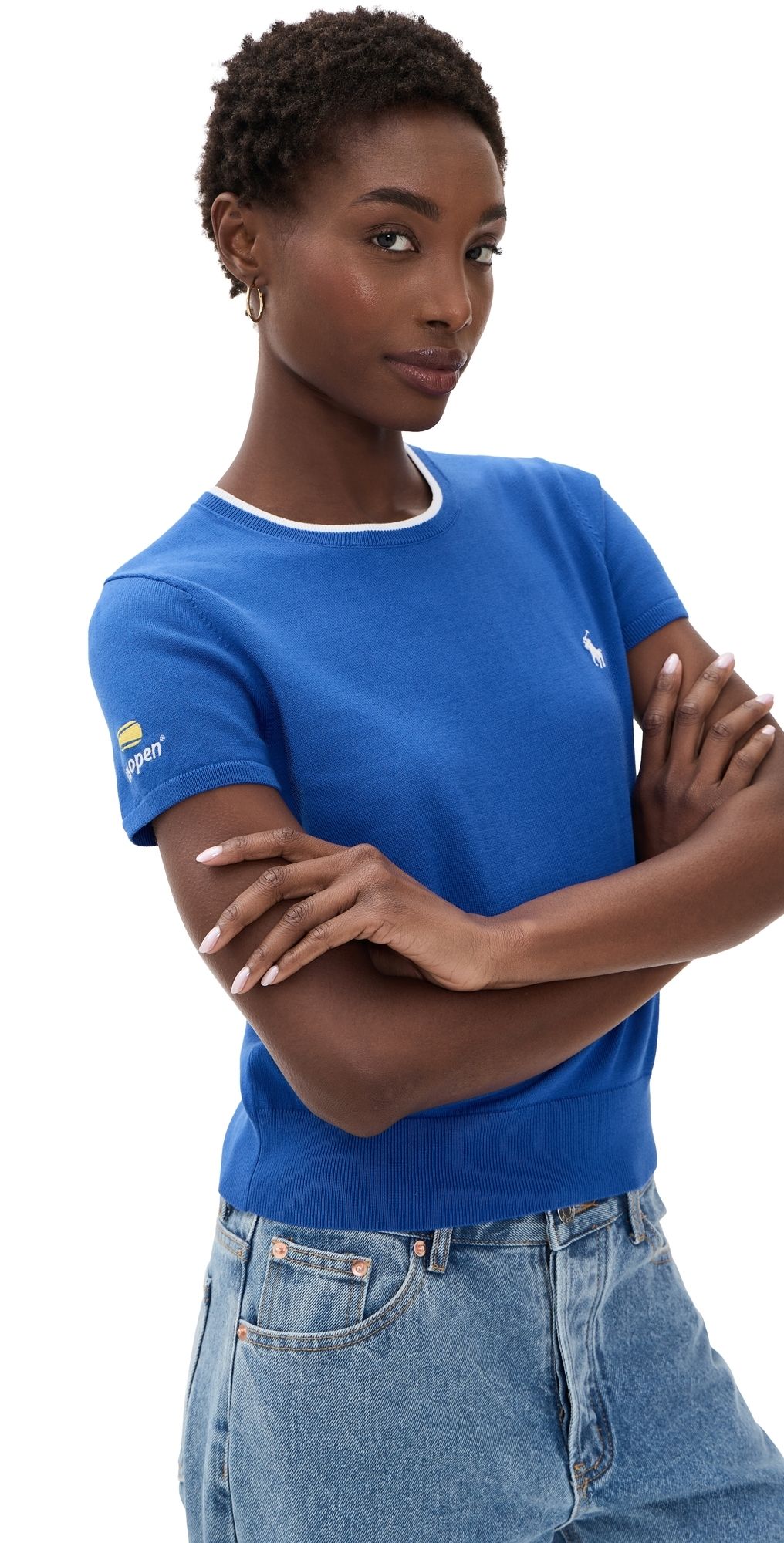 Polo Ralph Lauren US Open Knit Cotton Tee Blue M