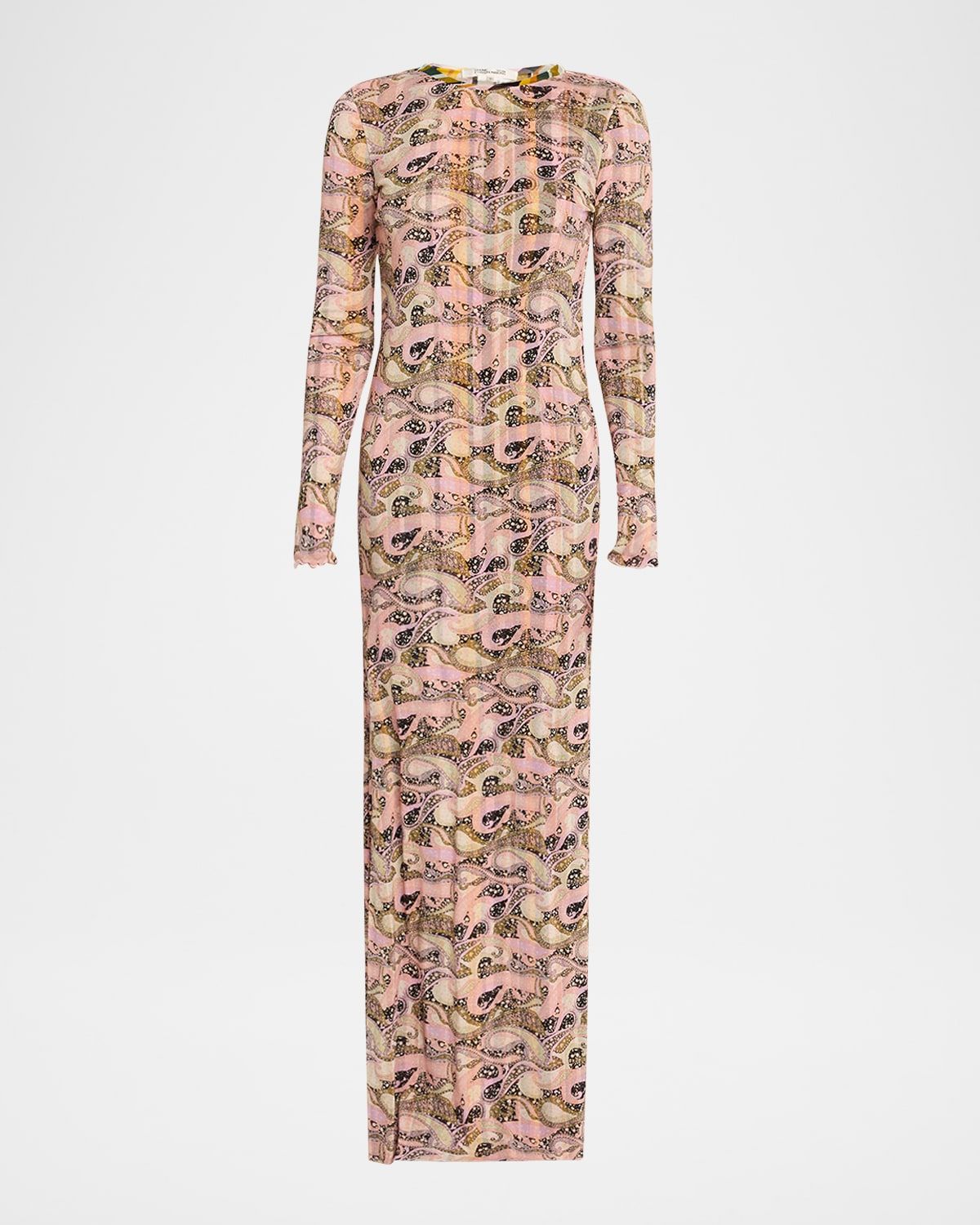 Arabella Reversible Multi-Print Long-Sleeve Maxi Dress