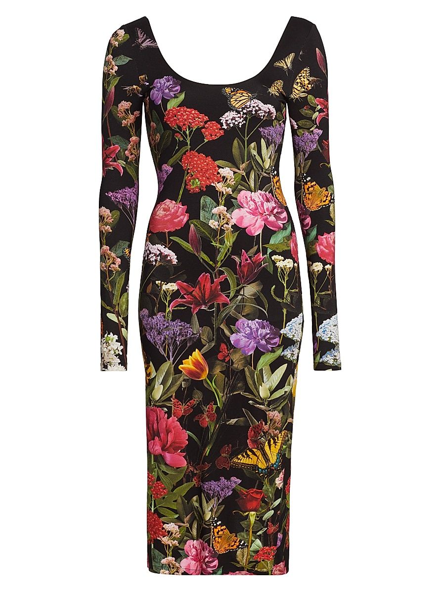 Women's Delora Floral Scoopneck Sheath Midi-Dress - Secret Garden - Size 6