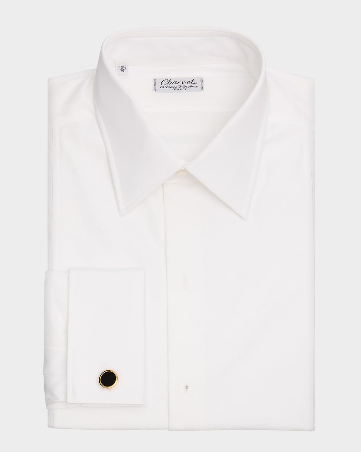 Men & apos;s Pique-Bib French Cuff Dress Shirt