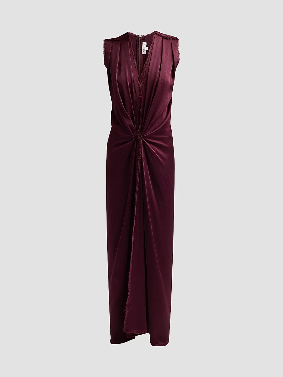 Women's Draped Column Gown - Wine - Size 4