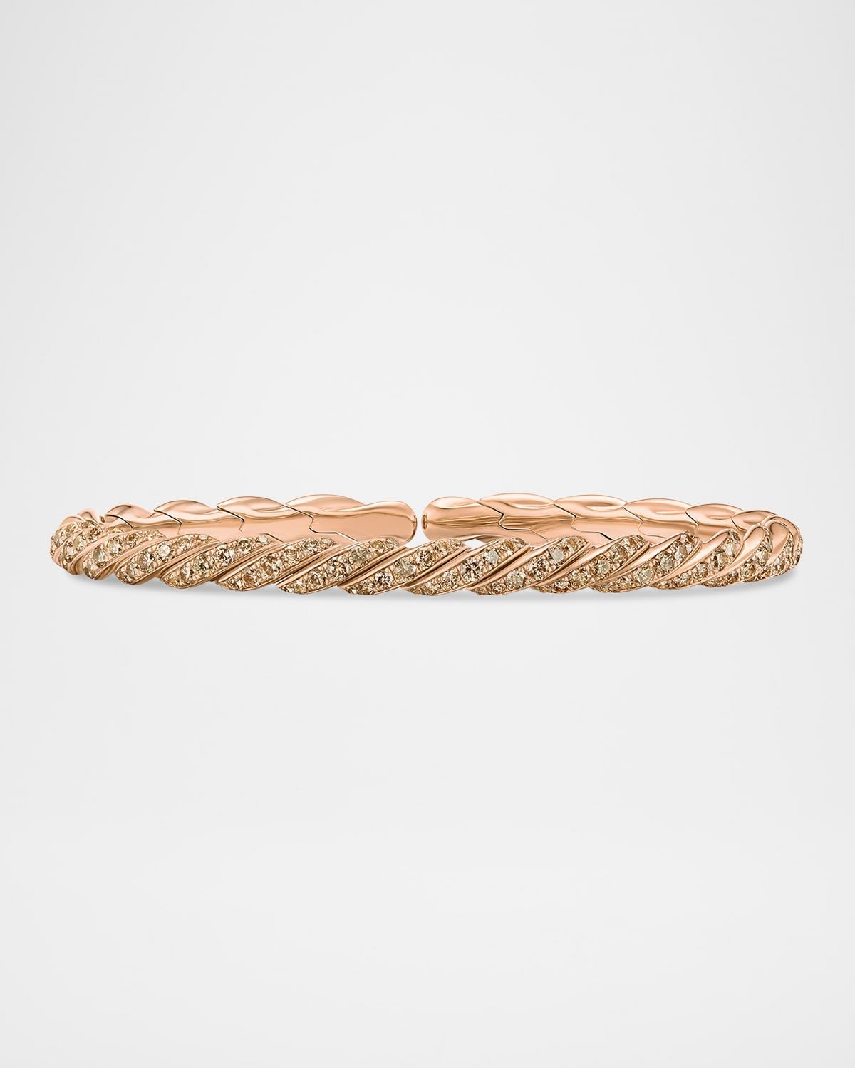 Sculpted Cable Flex Bracelet with Diamonds in 18K Rose Gold