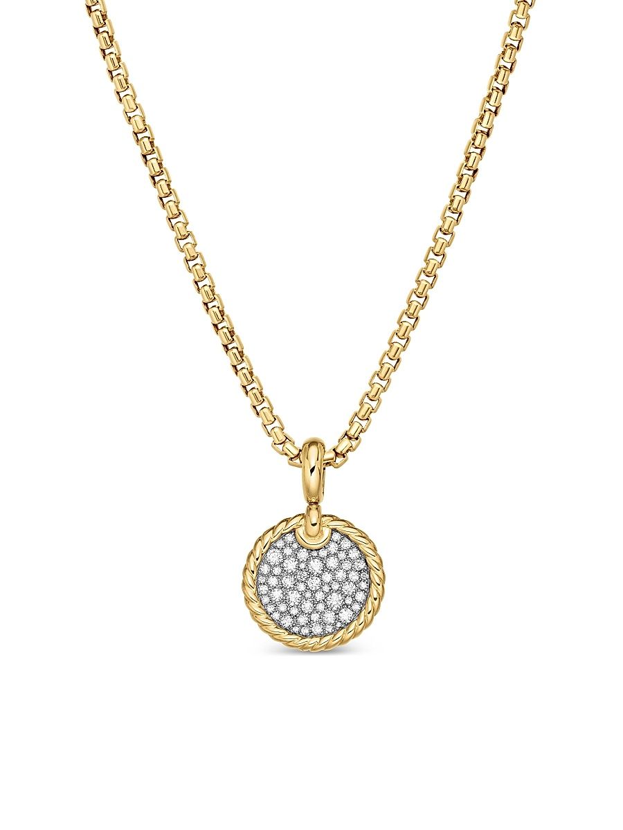 Women's Elements Disc Pendant in 18K Yellow Gold with Diamonds - Diamond