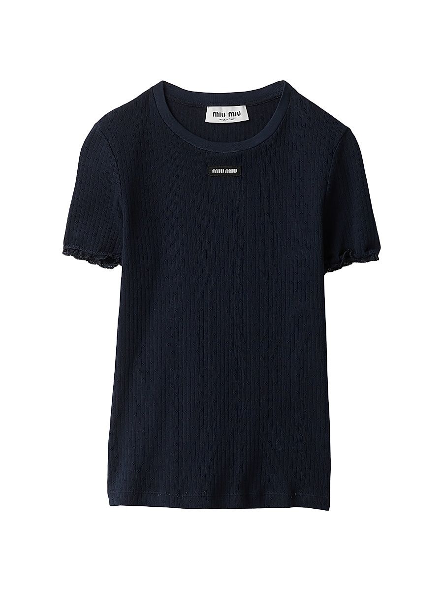 Women's Garment-Dyed Cotton Top - Blue - Size Medium