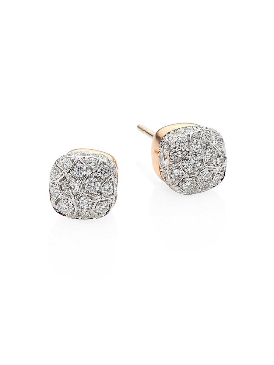 Women's Nudo Diamond & 18K Rose Gold Stud Earrings - Rose Gold