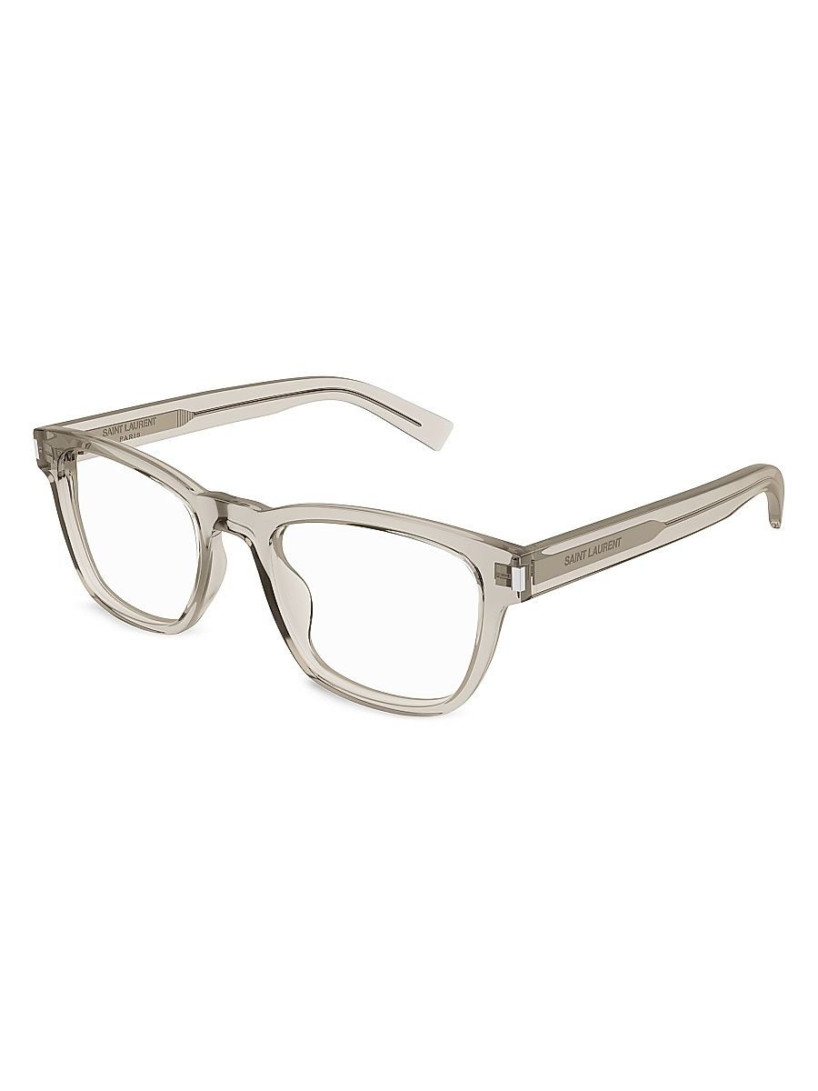 Men's Mid Naked Wire Core 52MM Square Eyeglasses - Translucent Beige