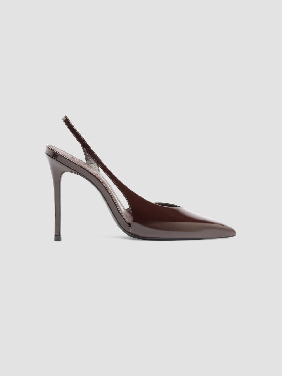 Schutz Women's Alessia 100MM Patent Leather Slingback Pumps - Maplewood - Size 10