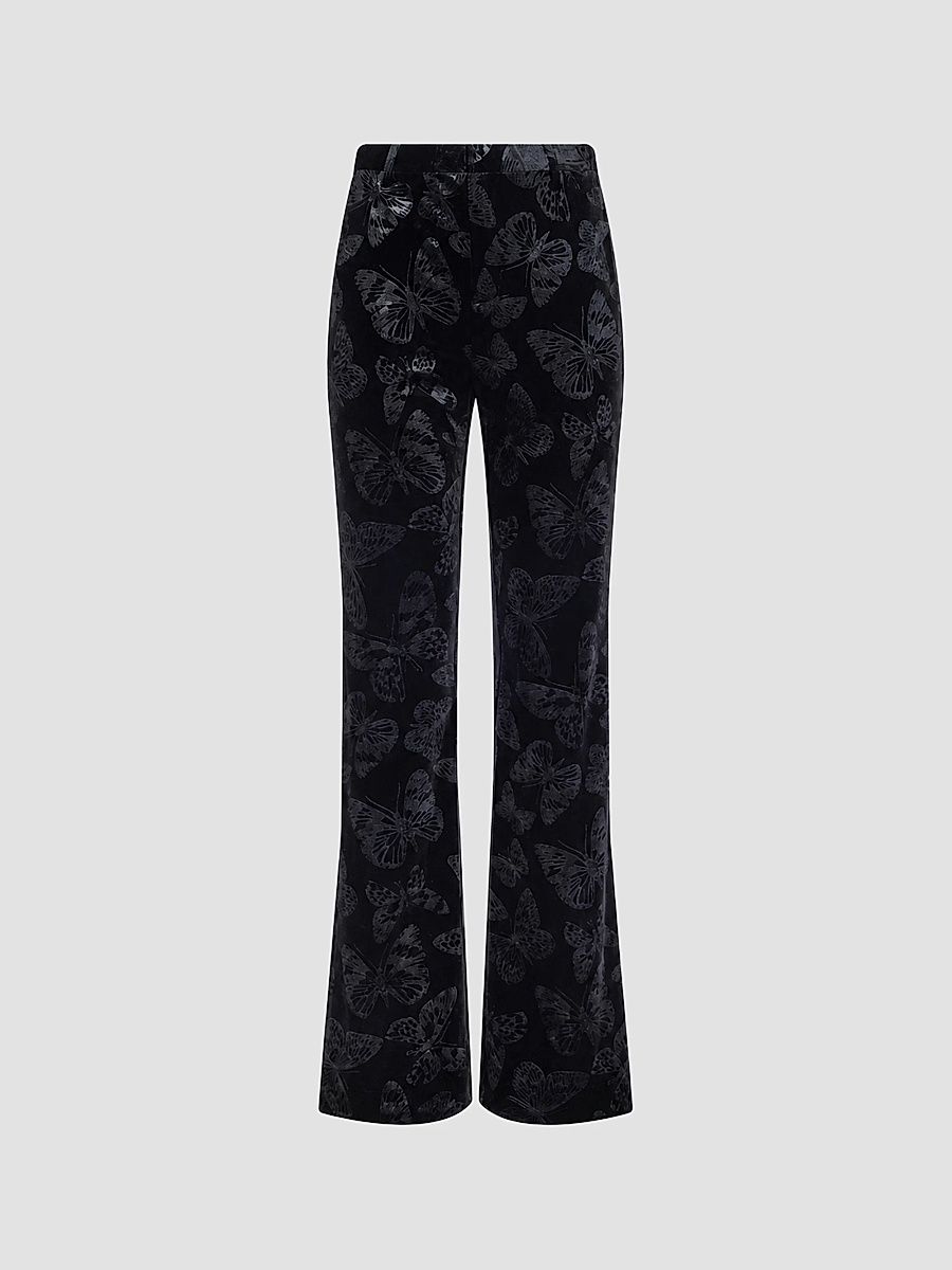 Women's Frances Bootcut Trousers - Black Butterfly - Size 0