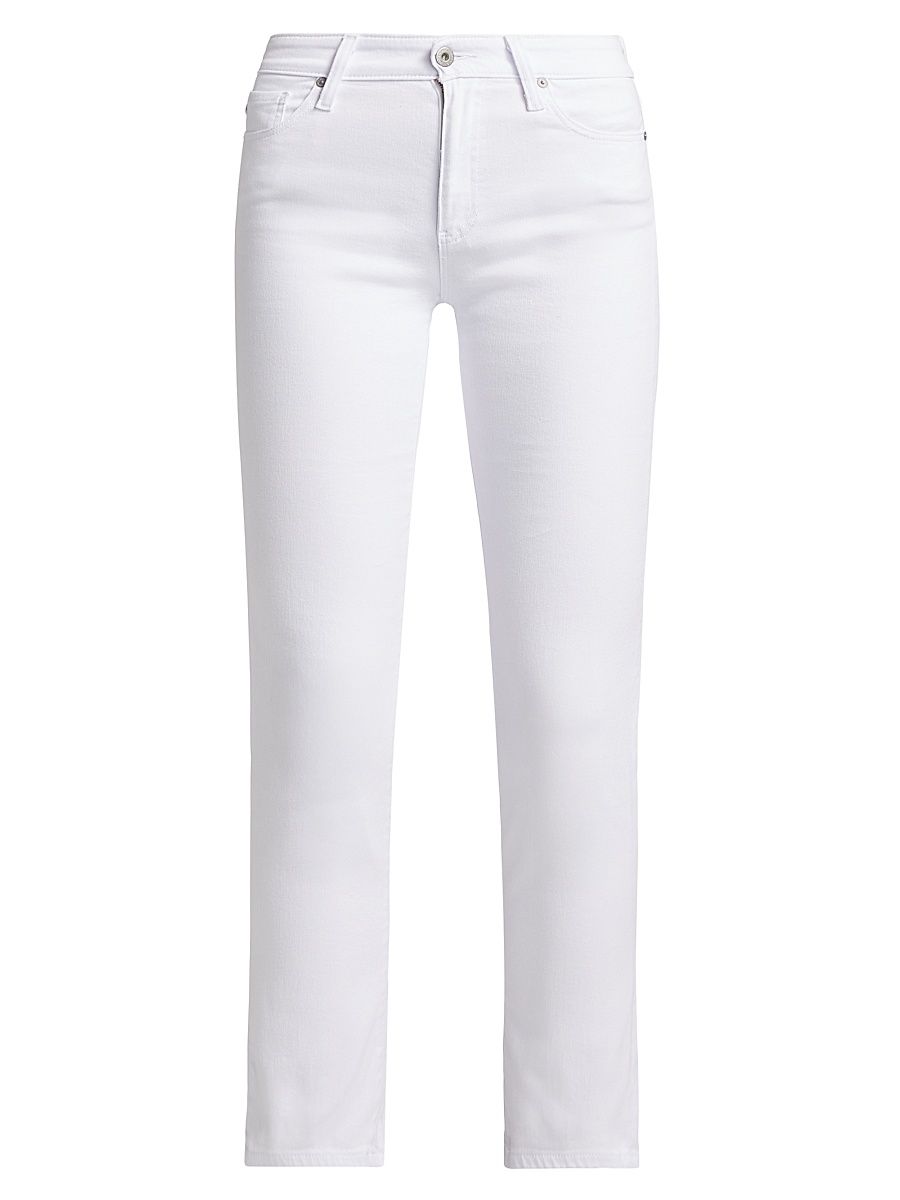 Women's Mari Mid-Rise Slim-Straight Jeans - White - Size 31