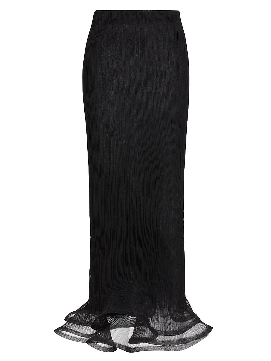Women's Kelso Rib-Knit Trumpet Hem Maxi Skirt - Black - Size Large