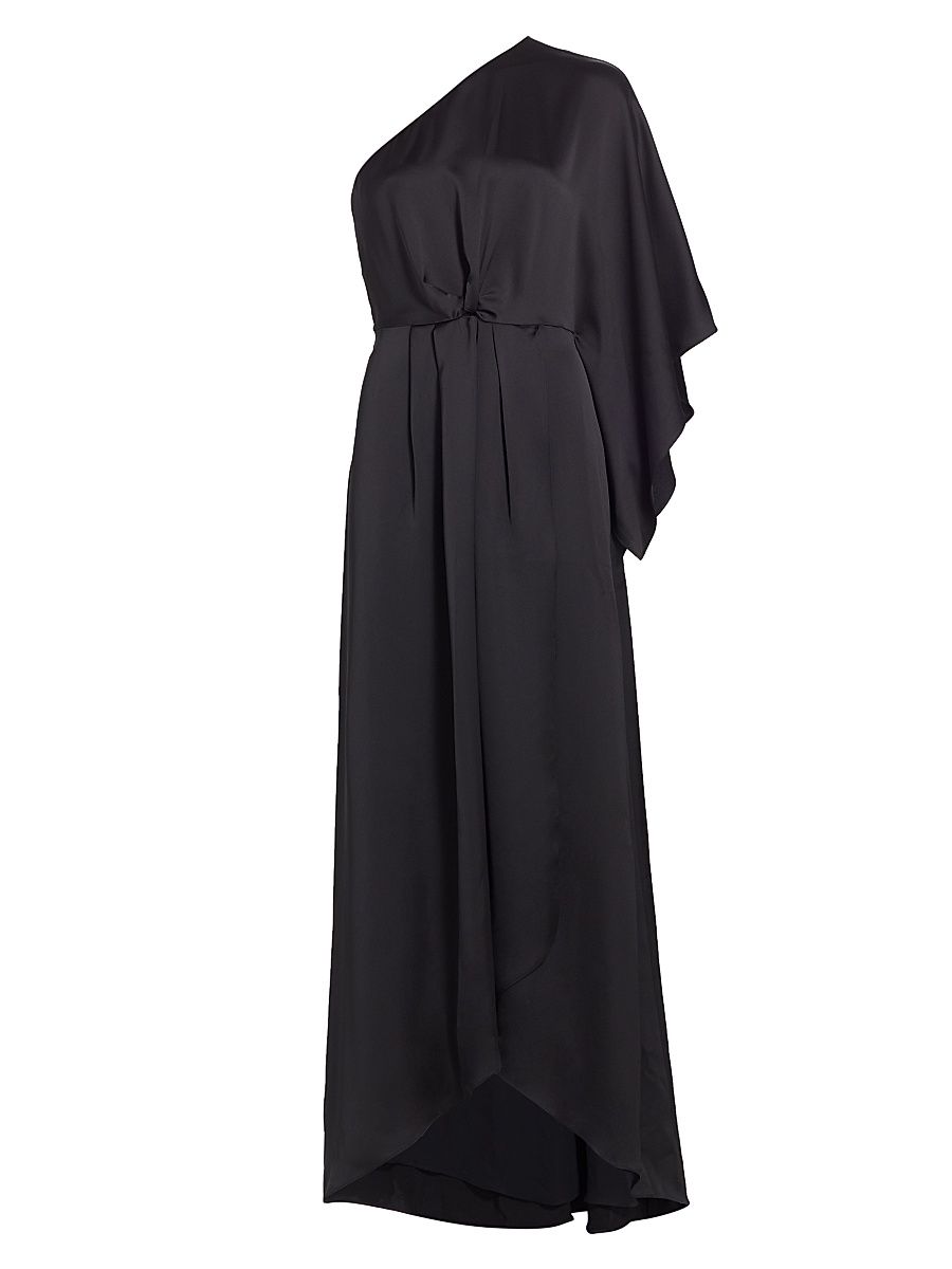 Women's Simone Knot-Front Satin Gown - Black - Size 6