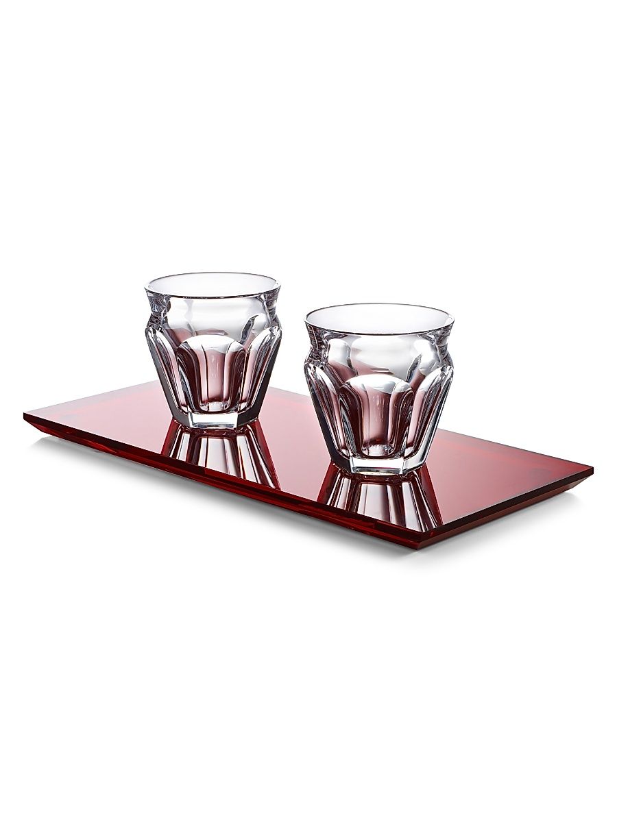 Harcourt Café Baccarat Crystal Tumblers & Tray Set