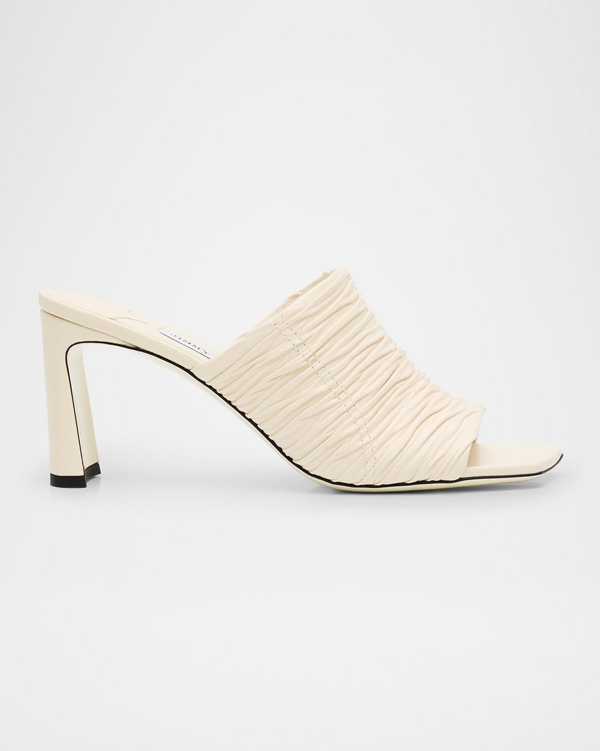 Lua Ruched Leather Stiletto Mules