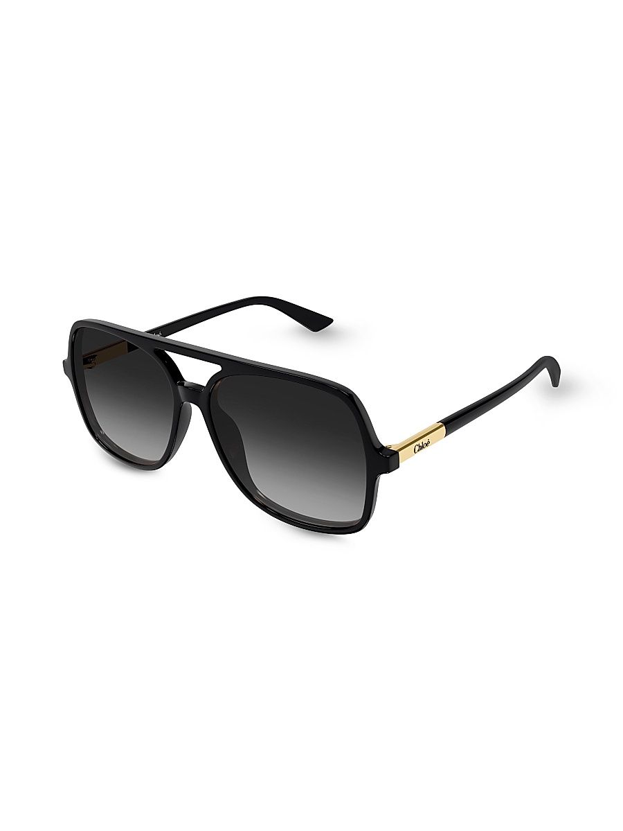 Women's Judy 57MM Navigator Sunglasses - Black