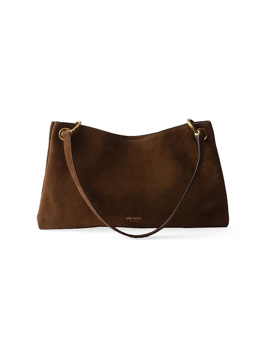 Women's Etude Large Suede Shoulder Bag - Brown