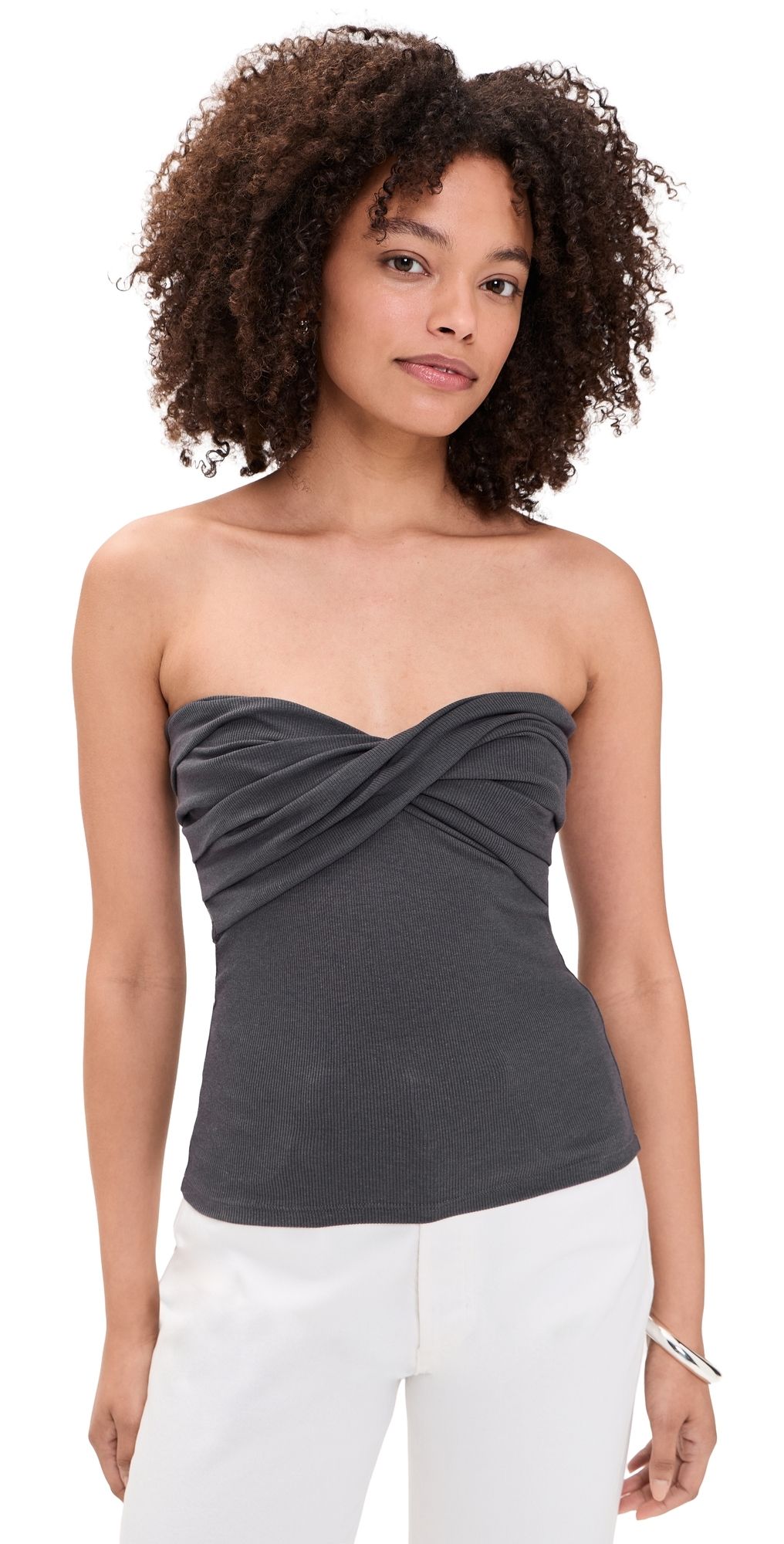 The Line by K Izzy Tube Top Deep Grey M