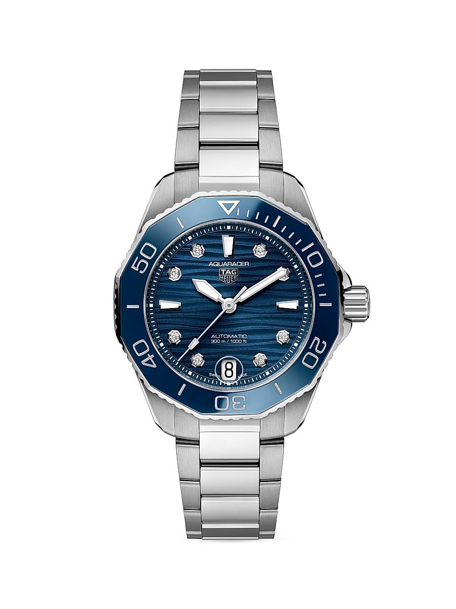 Men's Aquaracer Professional 300 Stainless Steel & Diamond Bracelet Watch - Silver