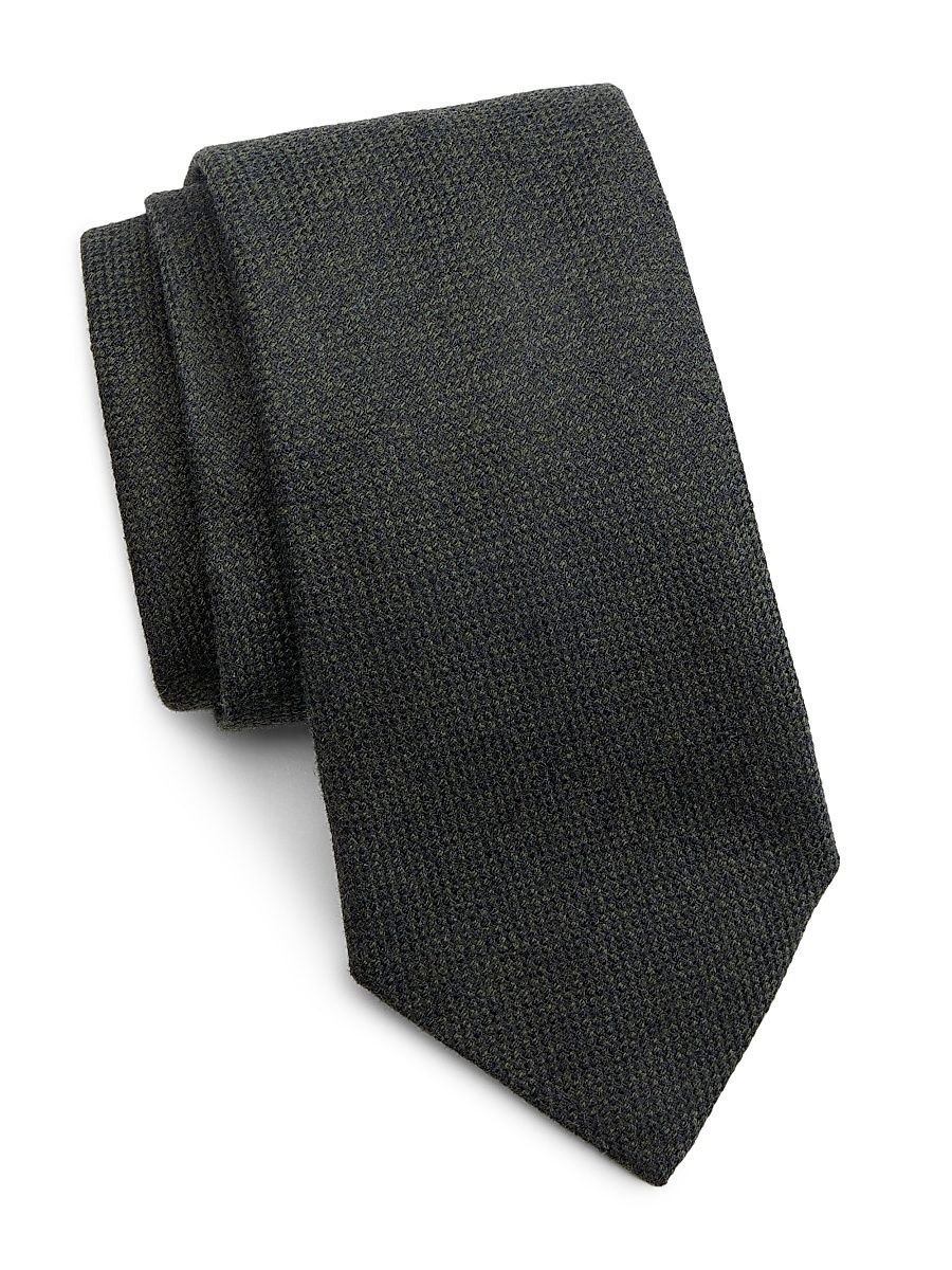 Men's Melange Silk Tie - Olive