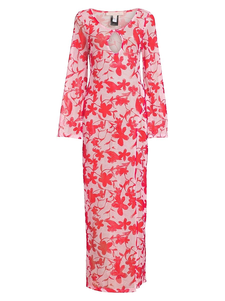 Women's Maebry Keyhole Maxi Dress - Lipstick Optimistic Floral - Size Medium