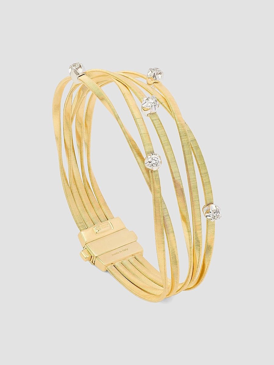 Marco Bicego Women's Marrakech 18K Gold & 0.4 TCW Diamond Layered Coil Bracelet - Yellow Gold