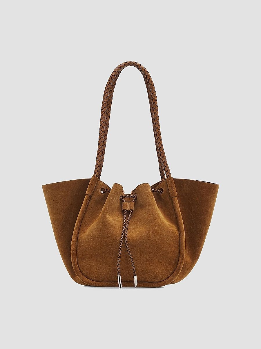 Proenza Schouler Women's Braided Large Suede Tote Bag - Hazelnut
