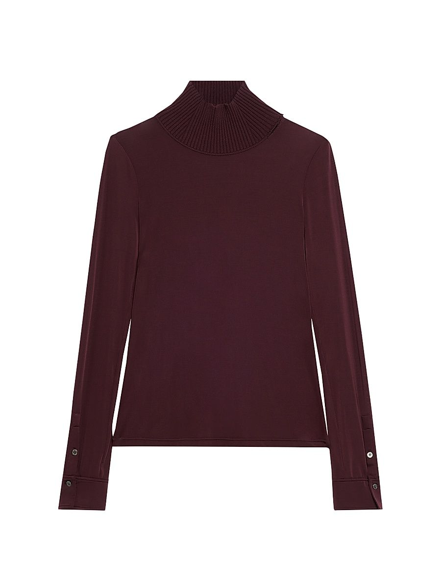 Women's Elyse Turtleneck Top - Dark Purple - Size XL