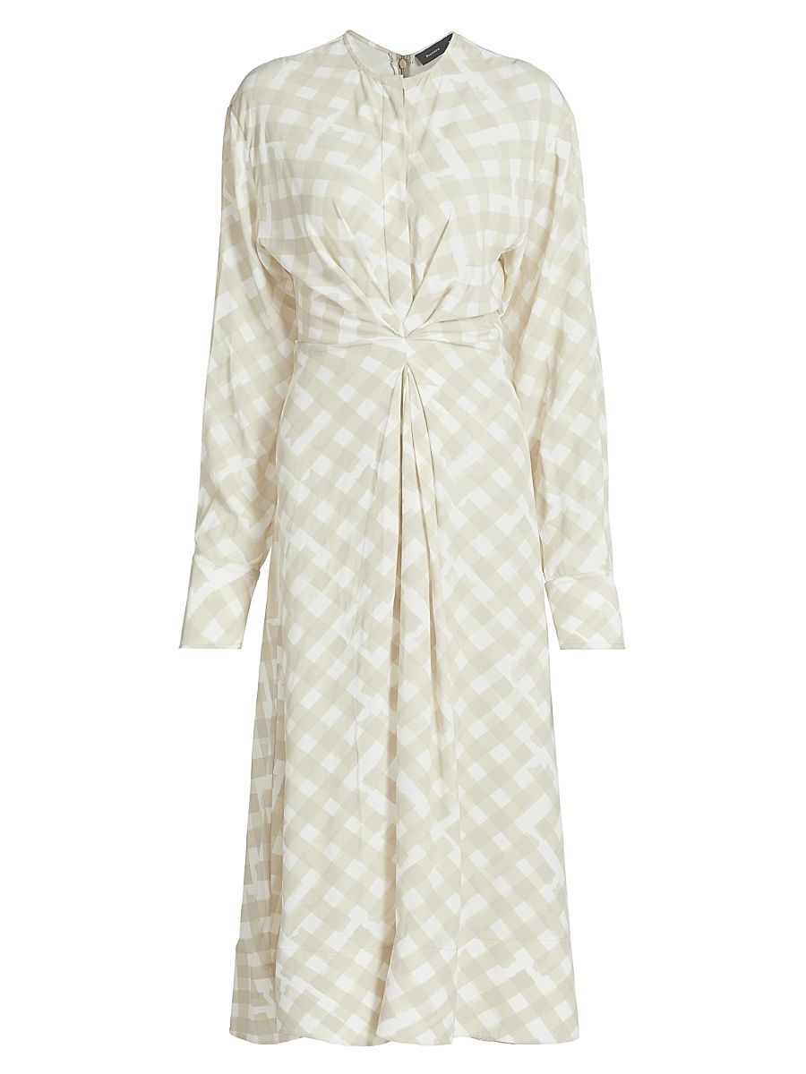 Women's Keria Plaid Midi-Dress - Oyster Multi - Size 10