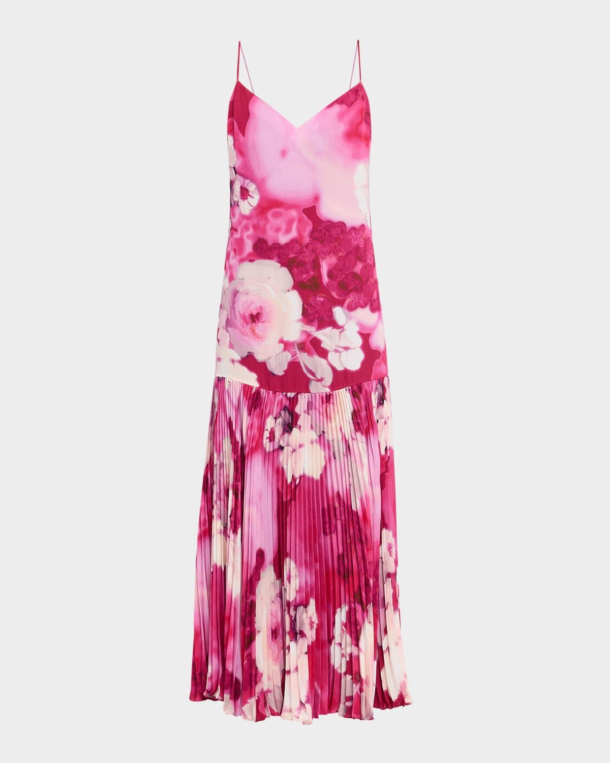 Camden Pleated Floral-Print Maxi Dress