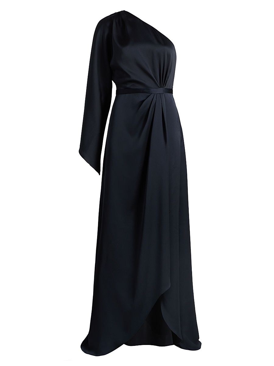 Women's Opal One-Shoulder A-Line Gown - Navy - Size 14