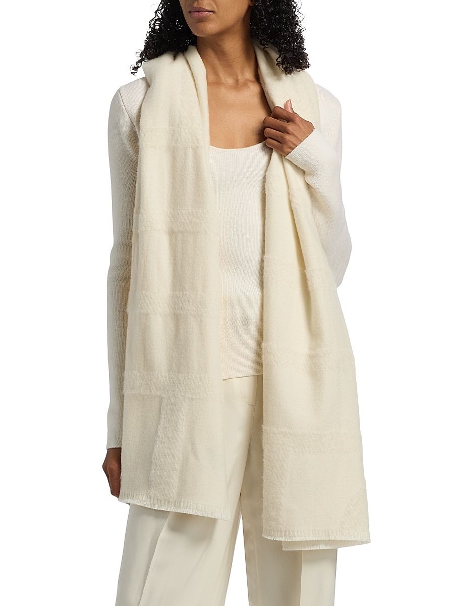 Women's Wool Scarf - White