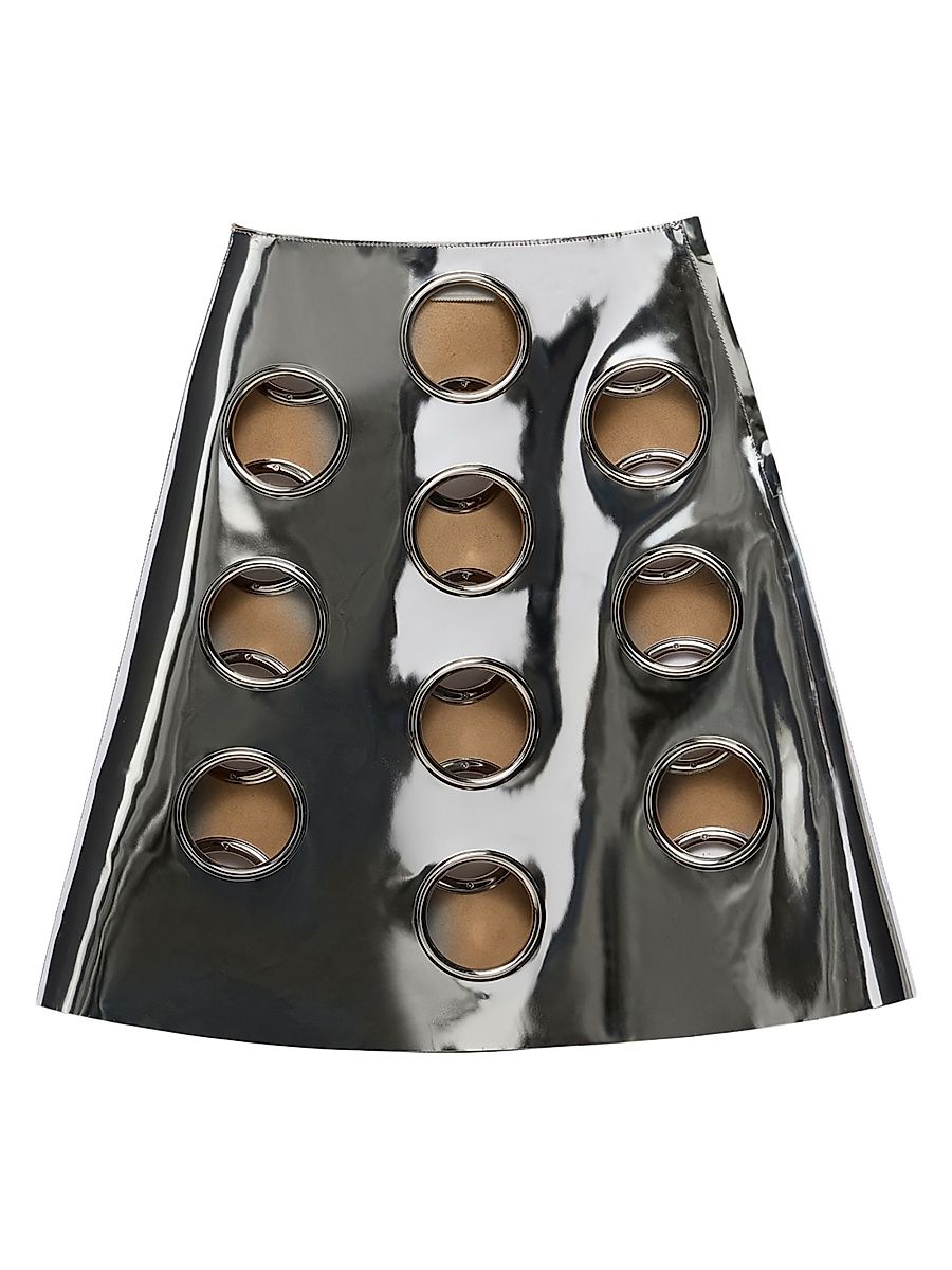 Women's Shiny Leather Skirt - Assorted - Size 4
