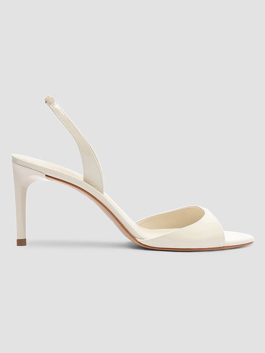 Women's Scarlett 80MM Patent Leather Slingback Sandals - Sugar White - Size 11
