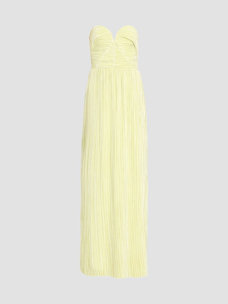 Women's Liora Pleated Strapless Gown - Citron - Size XXL