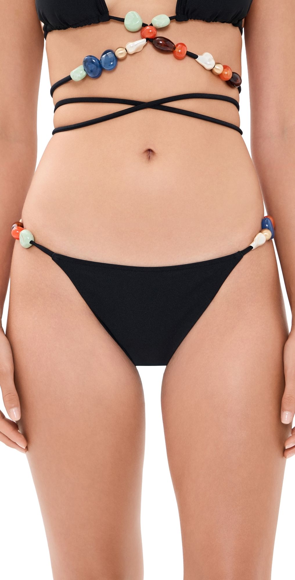 Cult Gaia Quincy Bikini Bottoms Black L