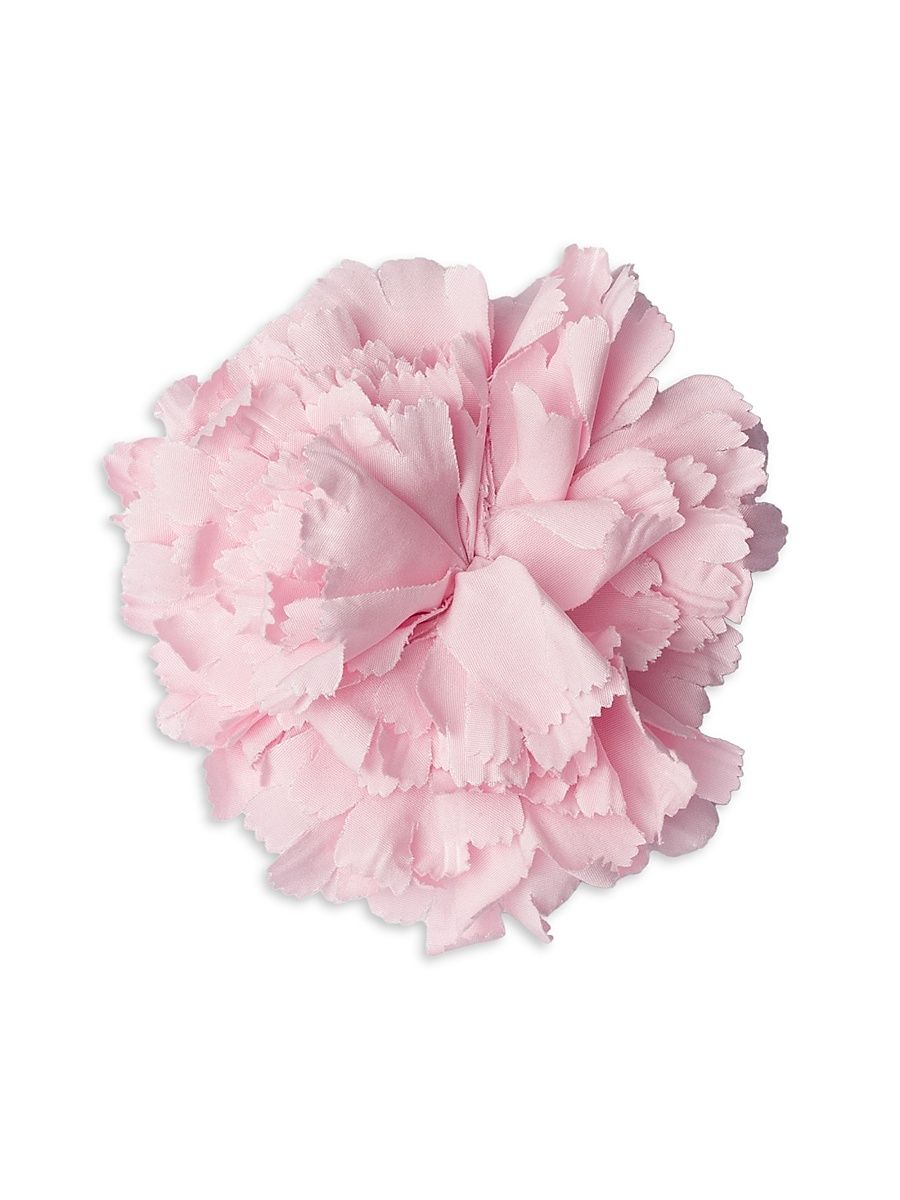 Women's Poplin and Metal Flower Brooch - Pink