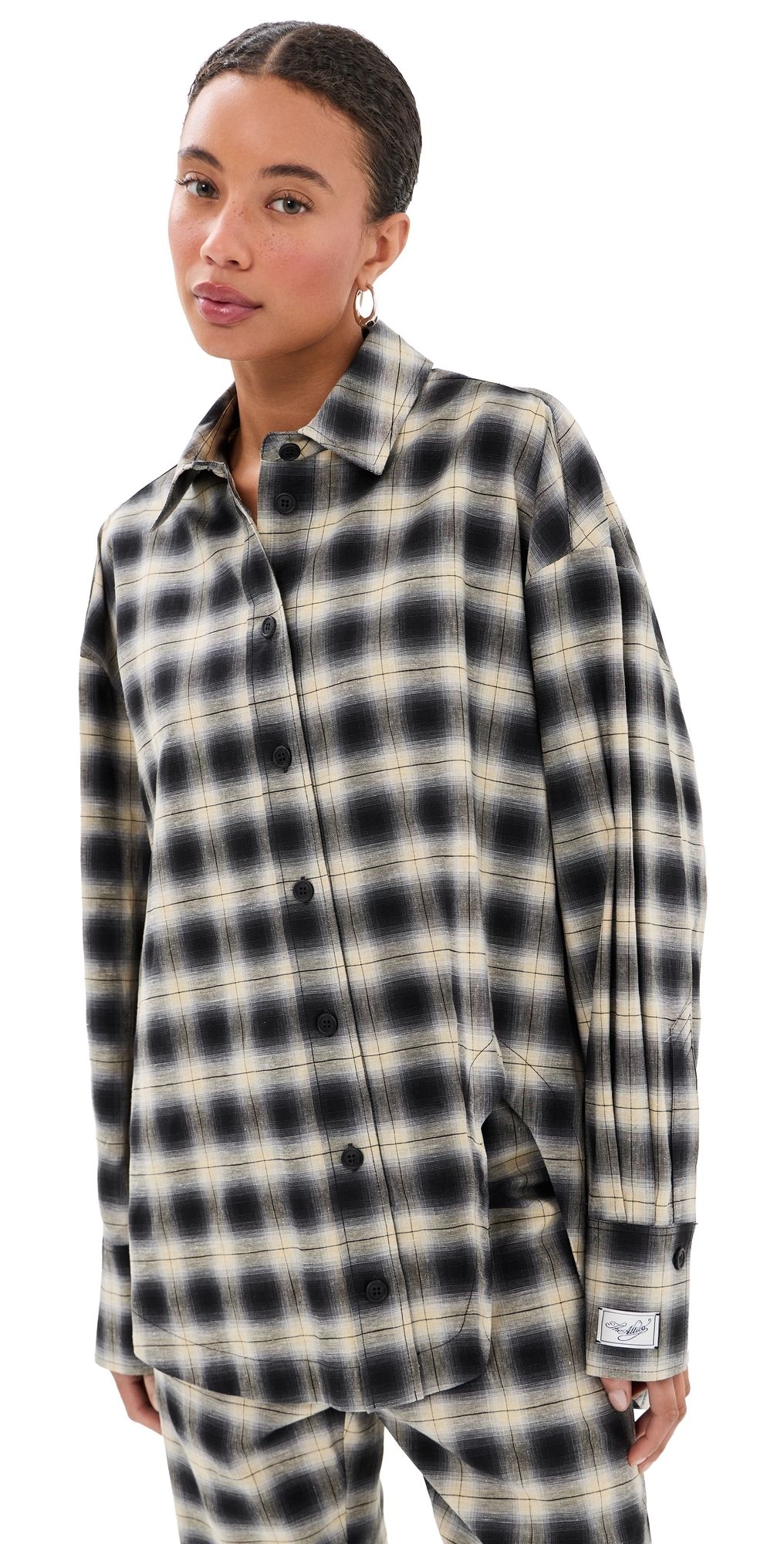 The Attico Oversized Button Down Shirt Sand/Black 44