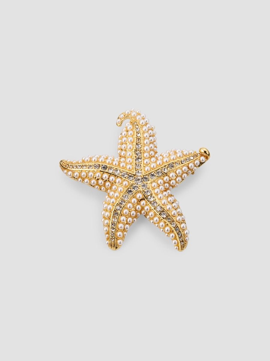 Kenneth Jay Lane Women's 18K Gold-Plated Imitation Pearl Starfish Brooch - Pearl