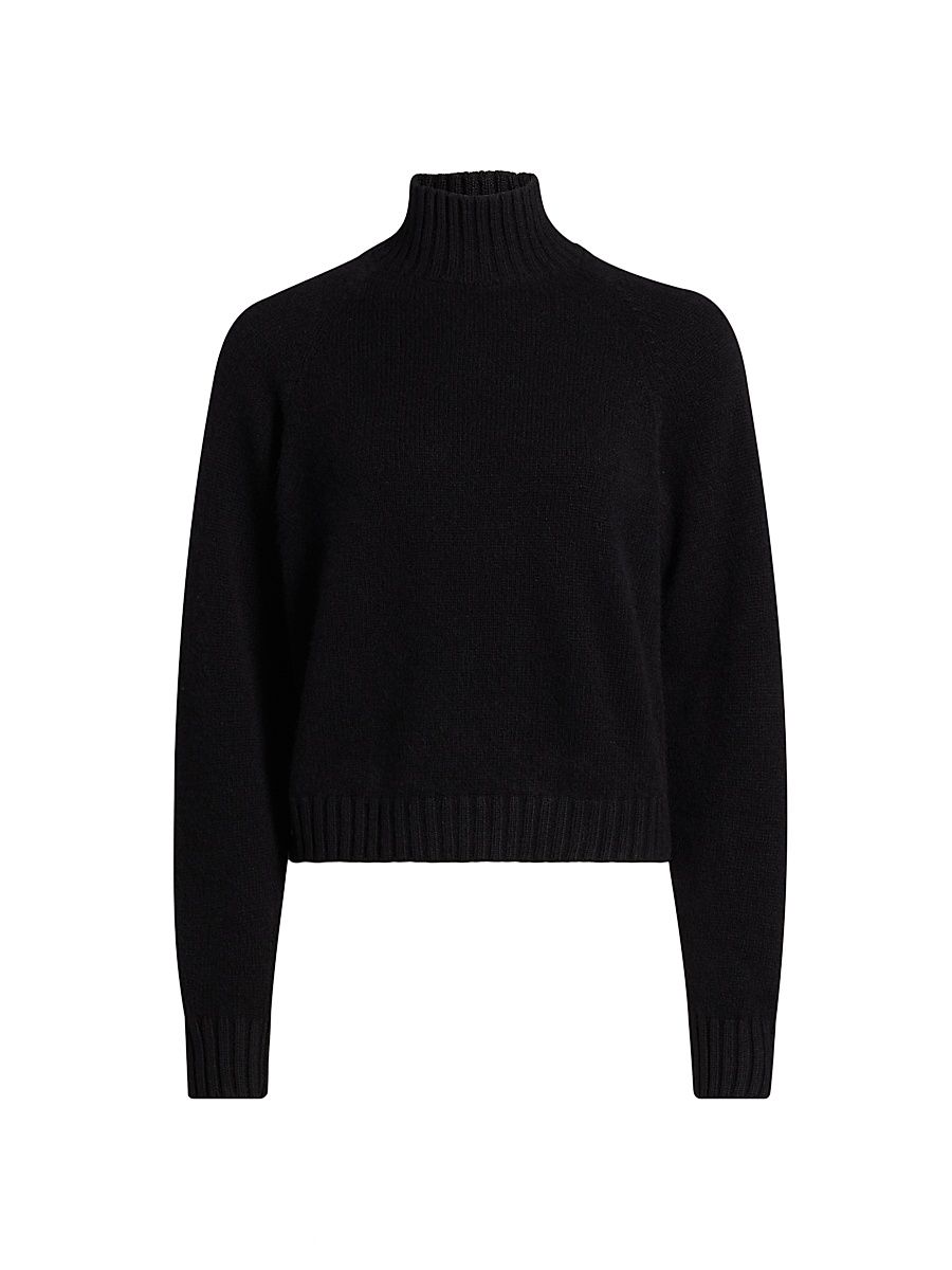 Women's Cashmere Turtleneck Sweater - Black - Size Large