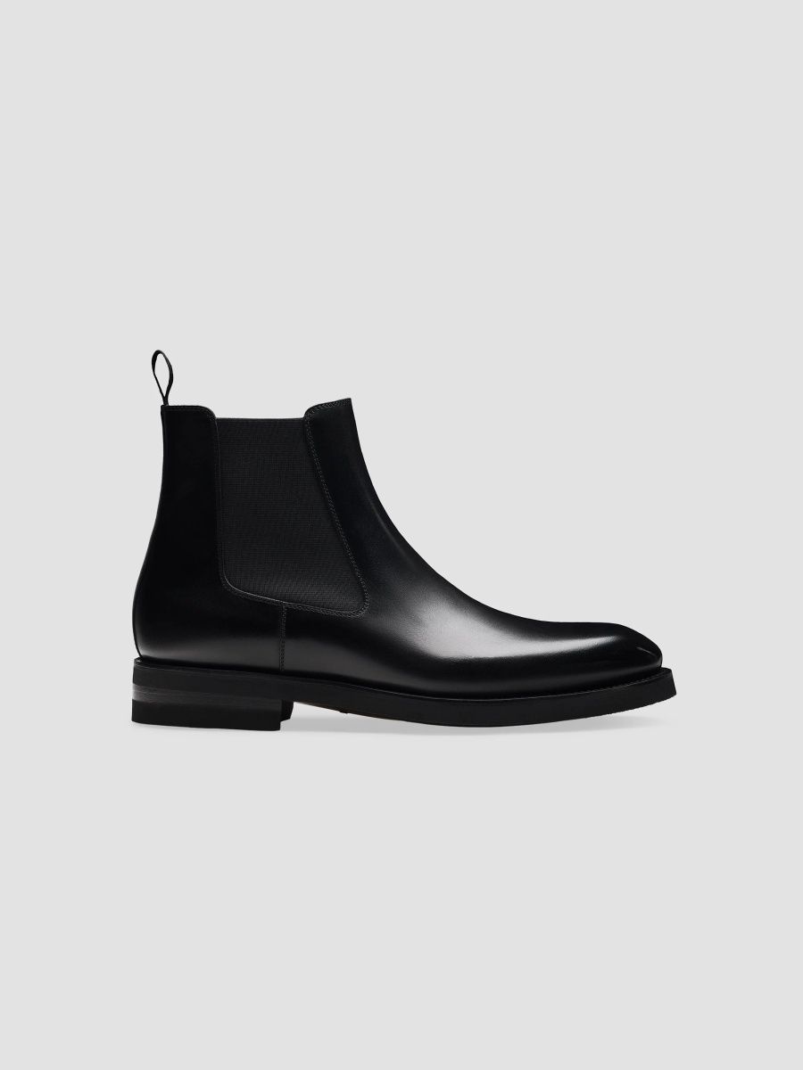 Magnanni Men's Lonny 15MM Leather Chelsea Boots - Black - Size 9.5