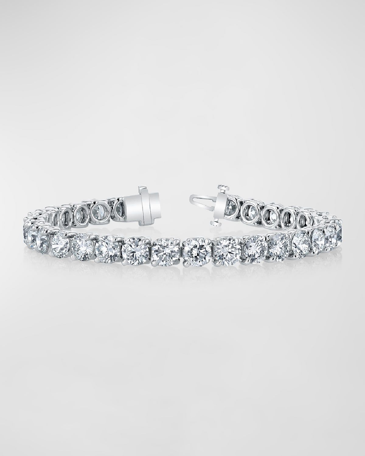 Platinum Round-Cut Diamond Buttercup Tennis Bracelet, 3.55tcw, 7"L