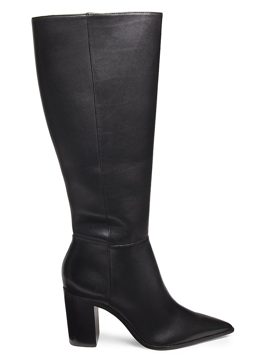 Women's Mikki Up 90MM Leather Block-Heel Boots - Black - Size 11