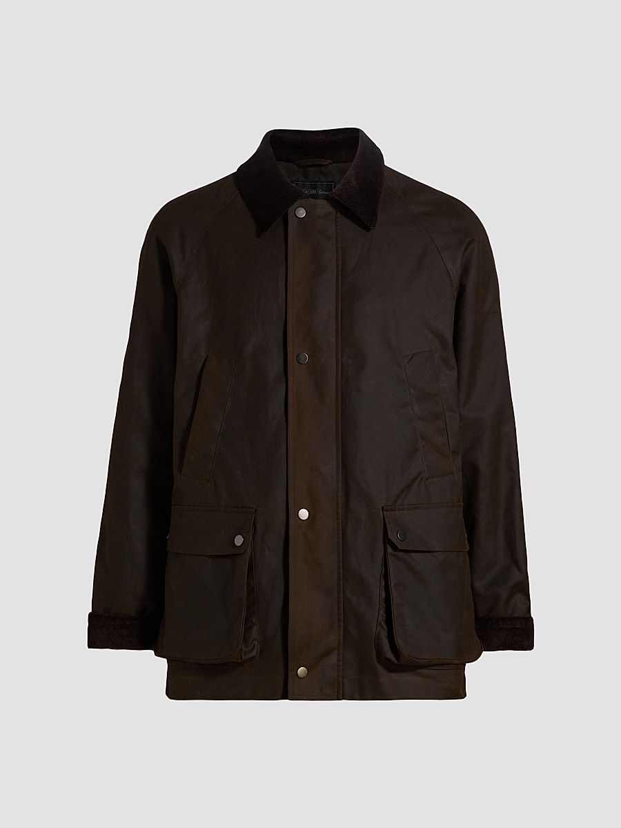 Saks Fifth Avenue Men's COLLECTION British Waxed Cotton Canvas Jacket - Brown - Size XXL