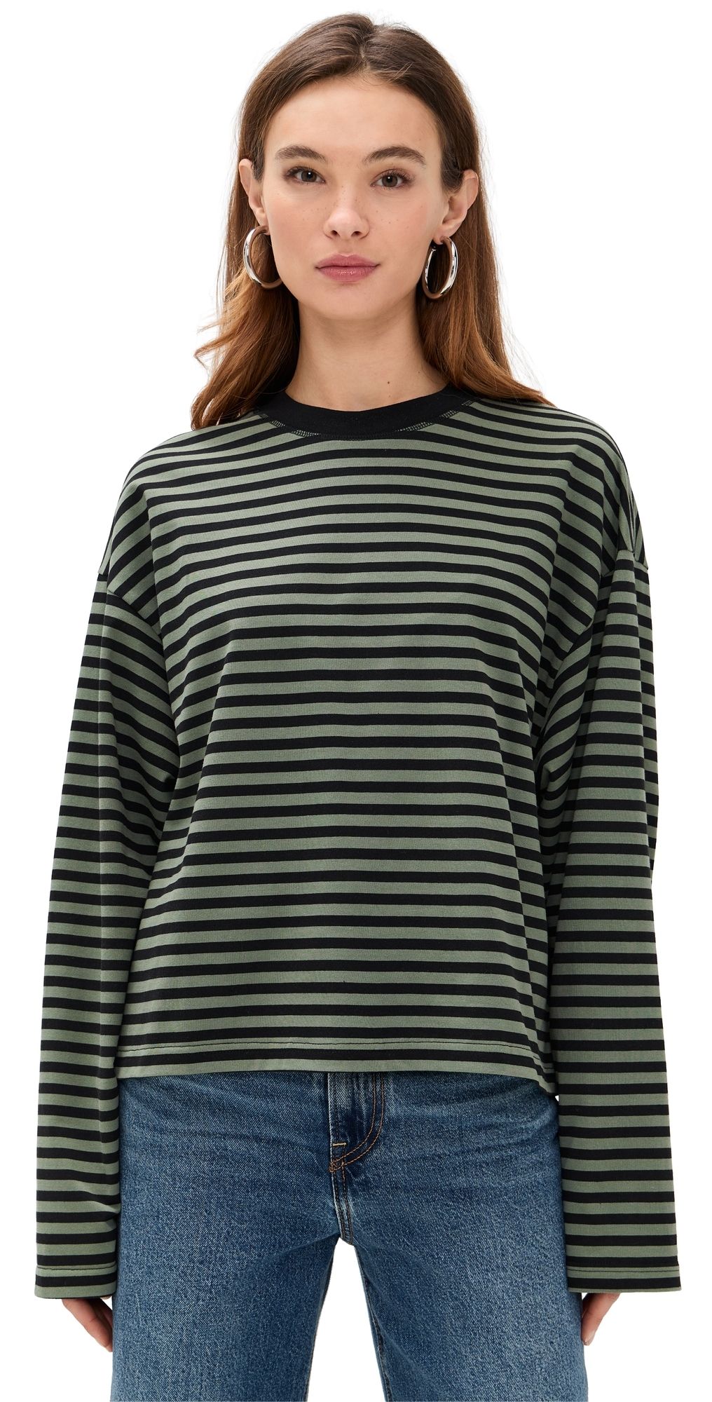 Lioness Bloom Long Sleeve Tee Forest Stripe XS