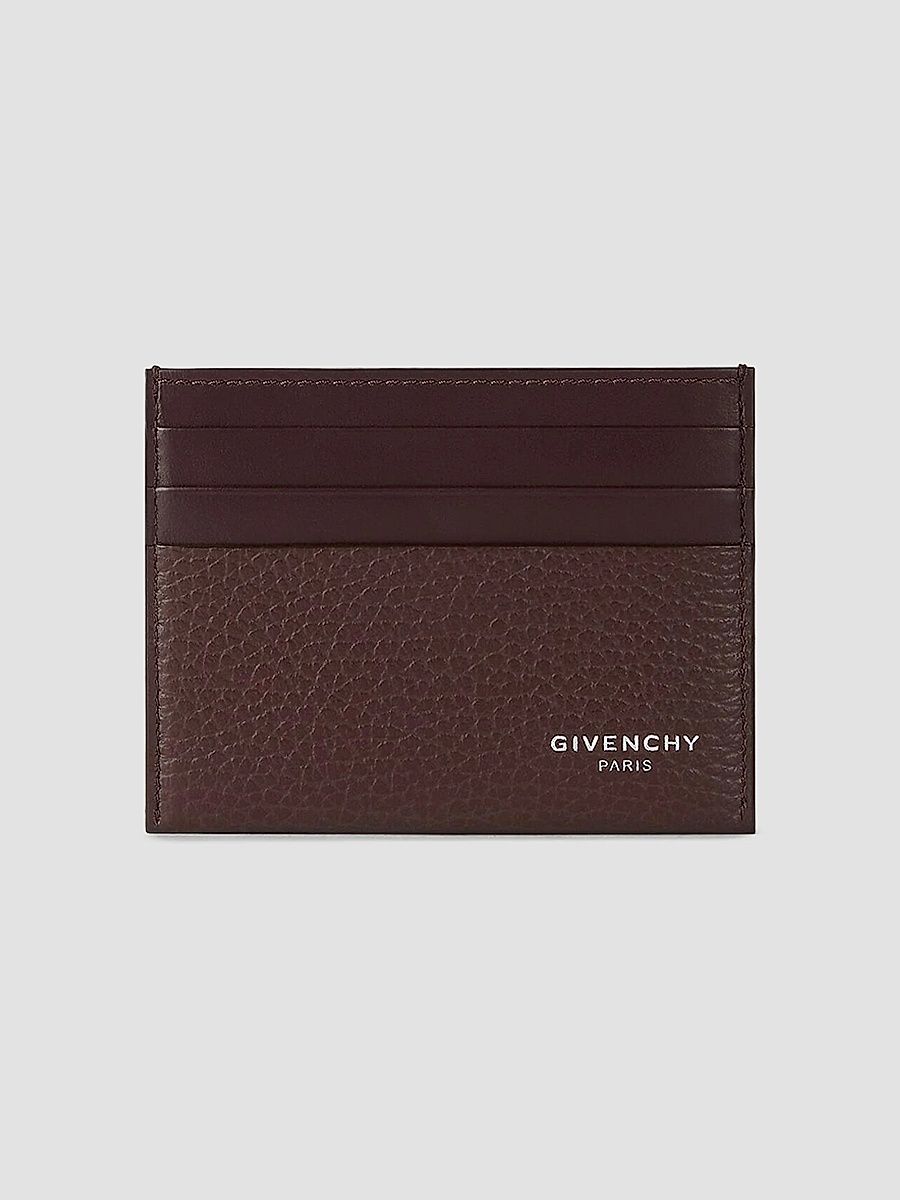 Givenchy Men's Card Holder in Grained Leather - Chocolate