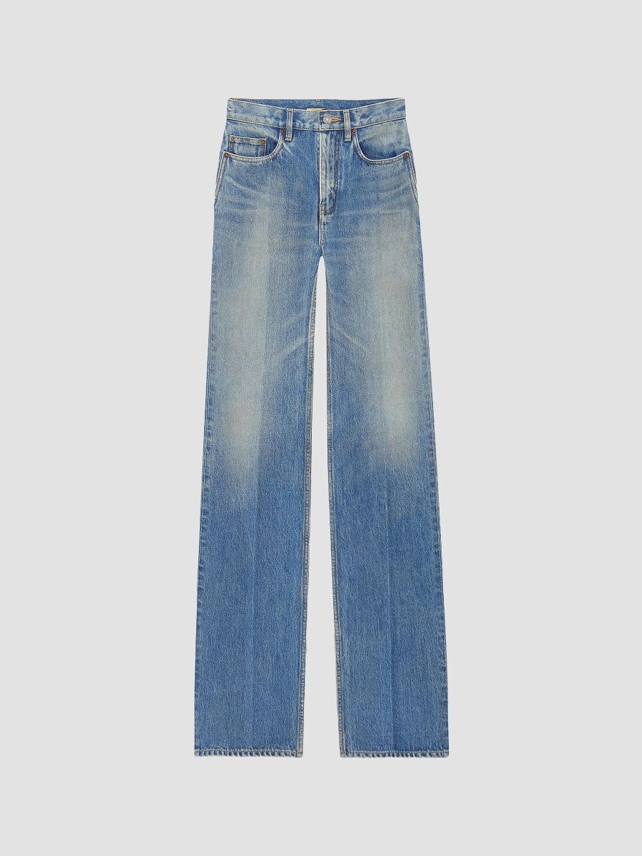 Saint Laurent Women's Yves Flared Jeans in Denim - Midi Blue - Size 25