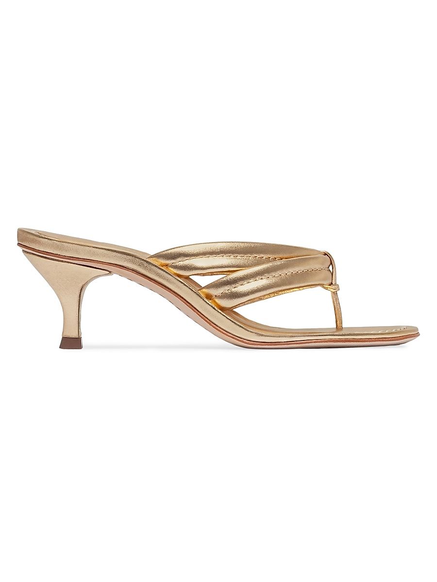 Women's Miami 55MM Kitten Heel Sandals - Gold - Size 11