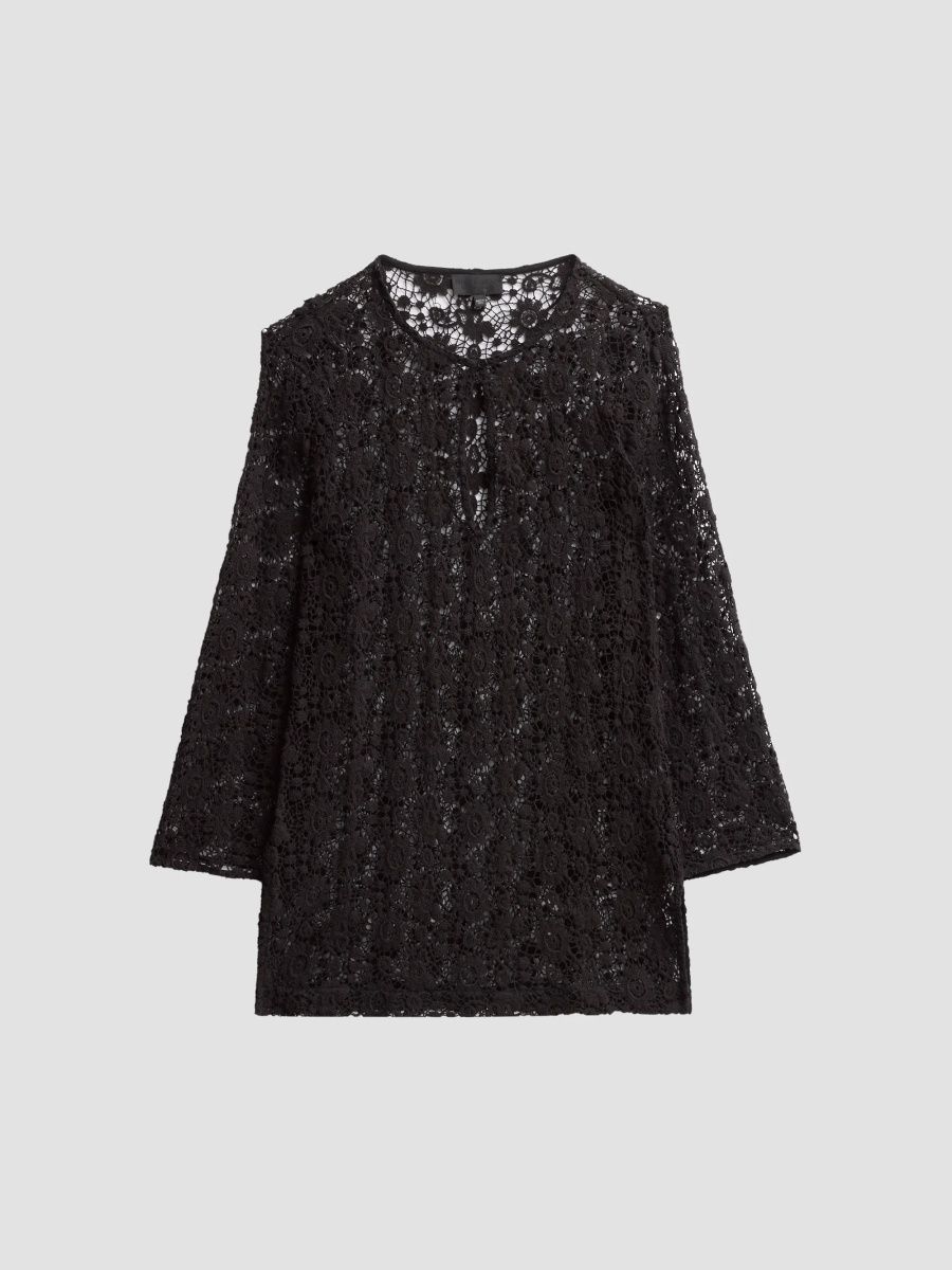 Nili Lotan Women's Cora Laced Cotton Mini Dress - Black - Size XL